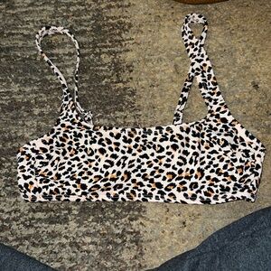 Bikini top pink cheetah, size medium